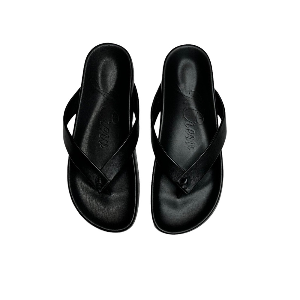 J. Crew Pacific Leather Thong Sandals Black size 7